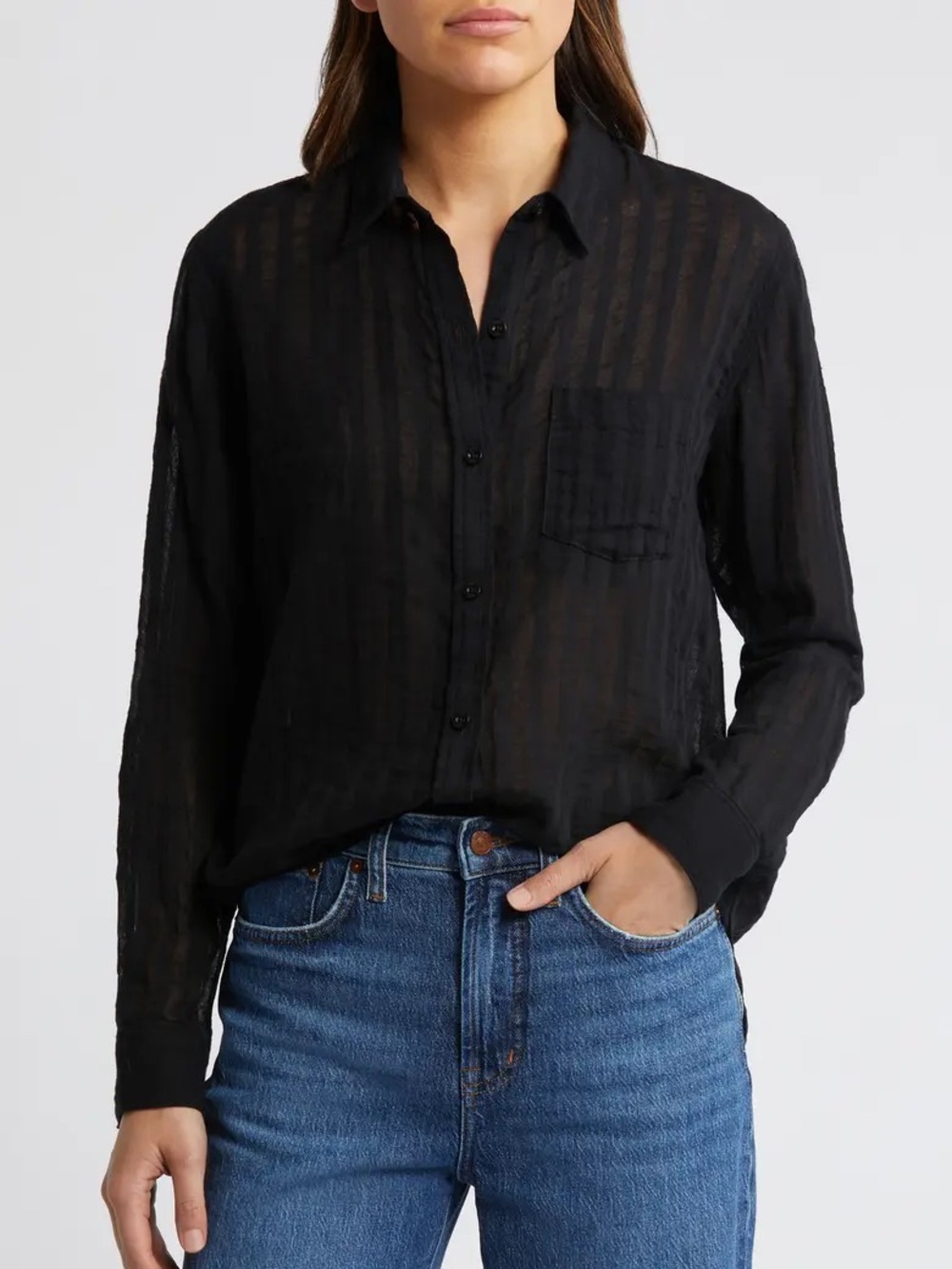Rails “Charli Black Shadow Stripe” Shirt